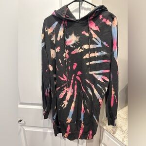 No Boundaries Tie Dye Hooded Sweatshirt Dress NWT Large